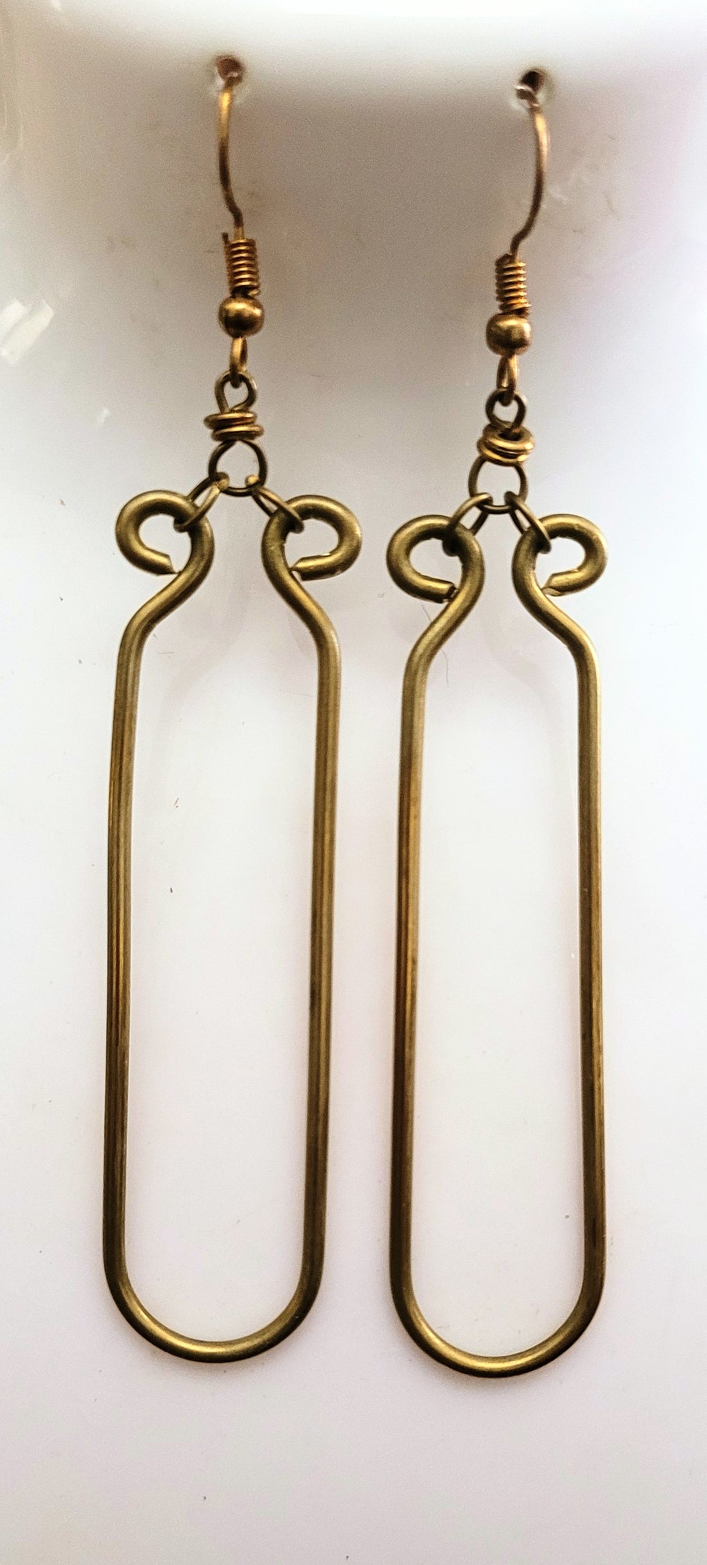 Zawadi  brass dangle drop handmade earrings