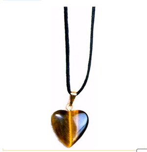 Tiger eye heart pendant necklace