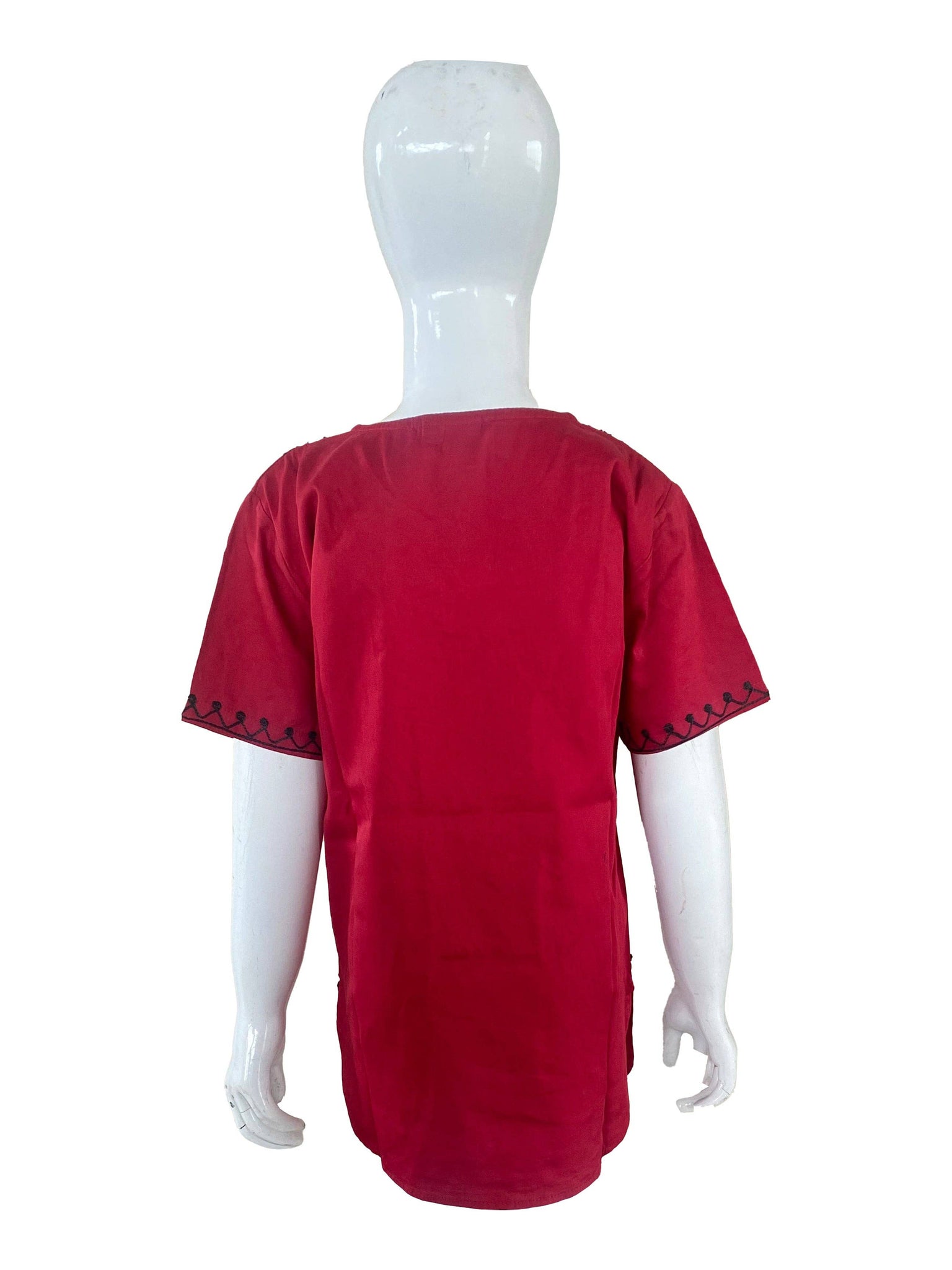 Kids Maroon Embroidered Shirts