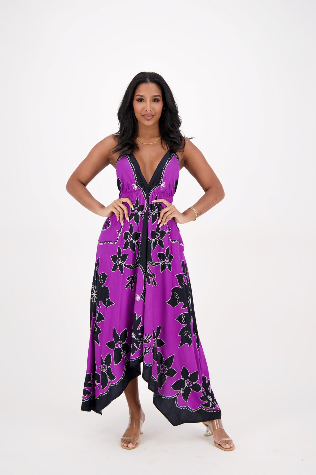 Batik print halter sundress
