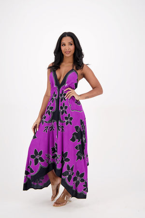 Batik print halter sundress