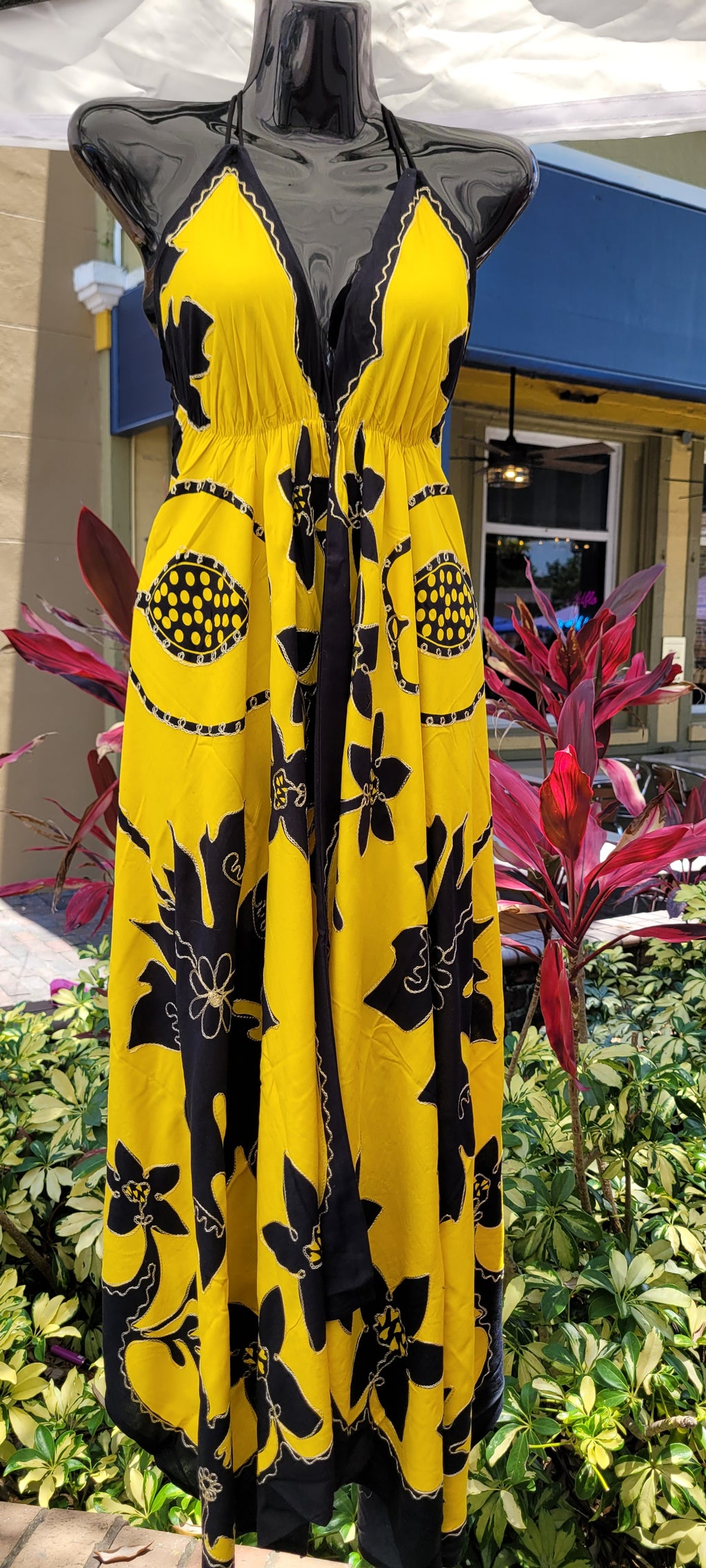 Batik print halter sundress