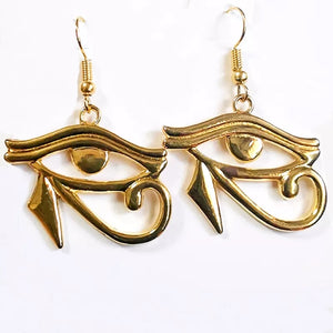 Eye of horus gold alloy hook Earrings