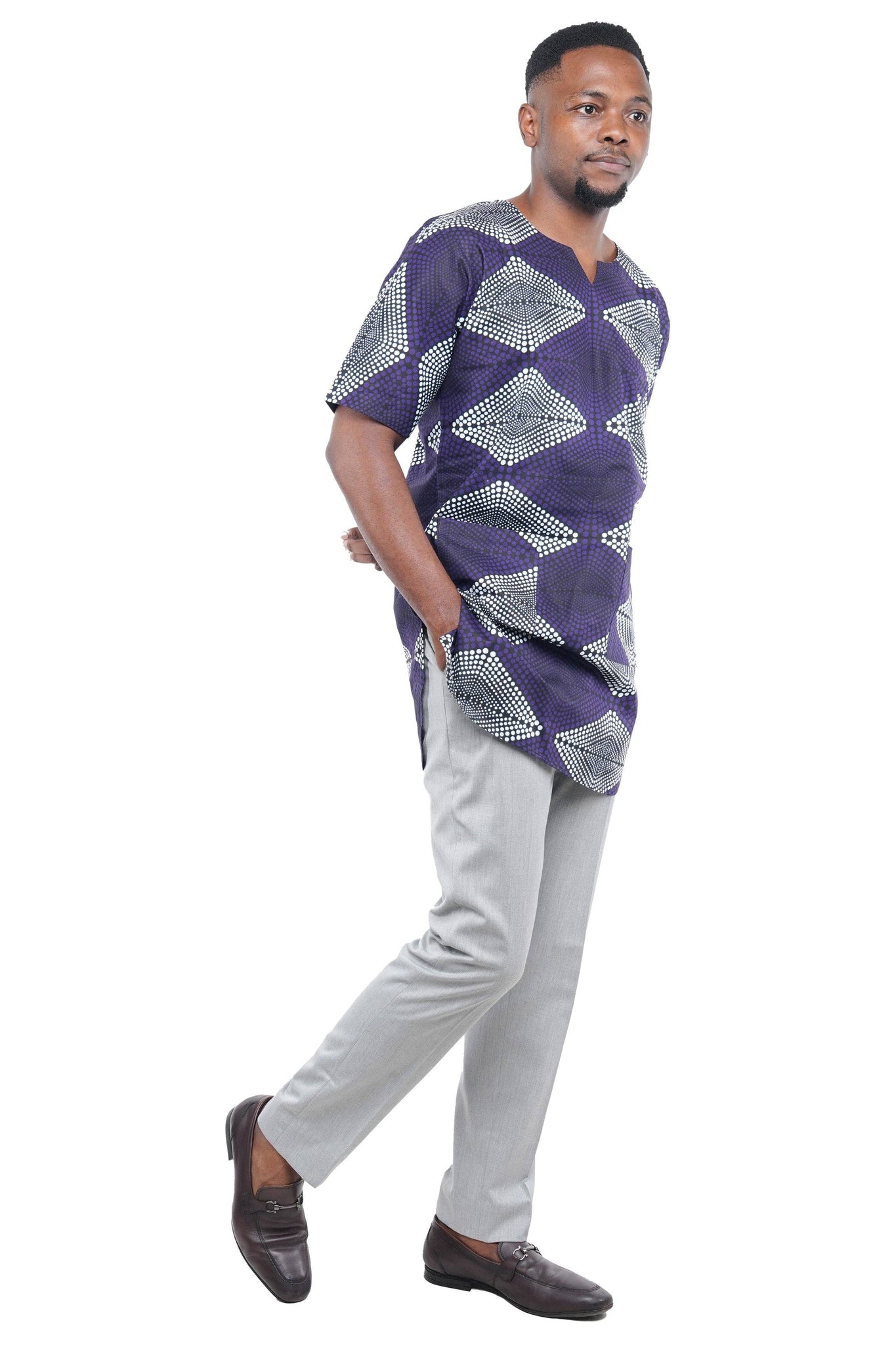 Traditional Ankara Men short sleeve summer Dashiki Shirt