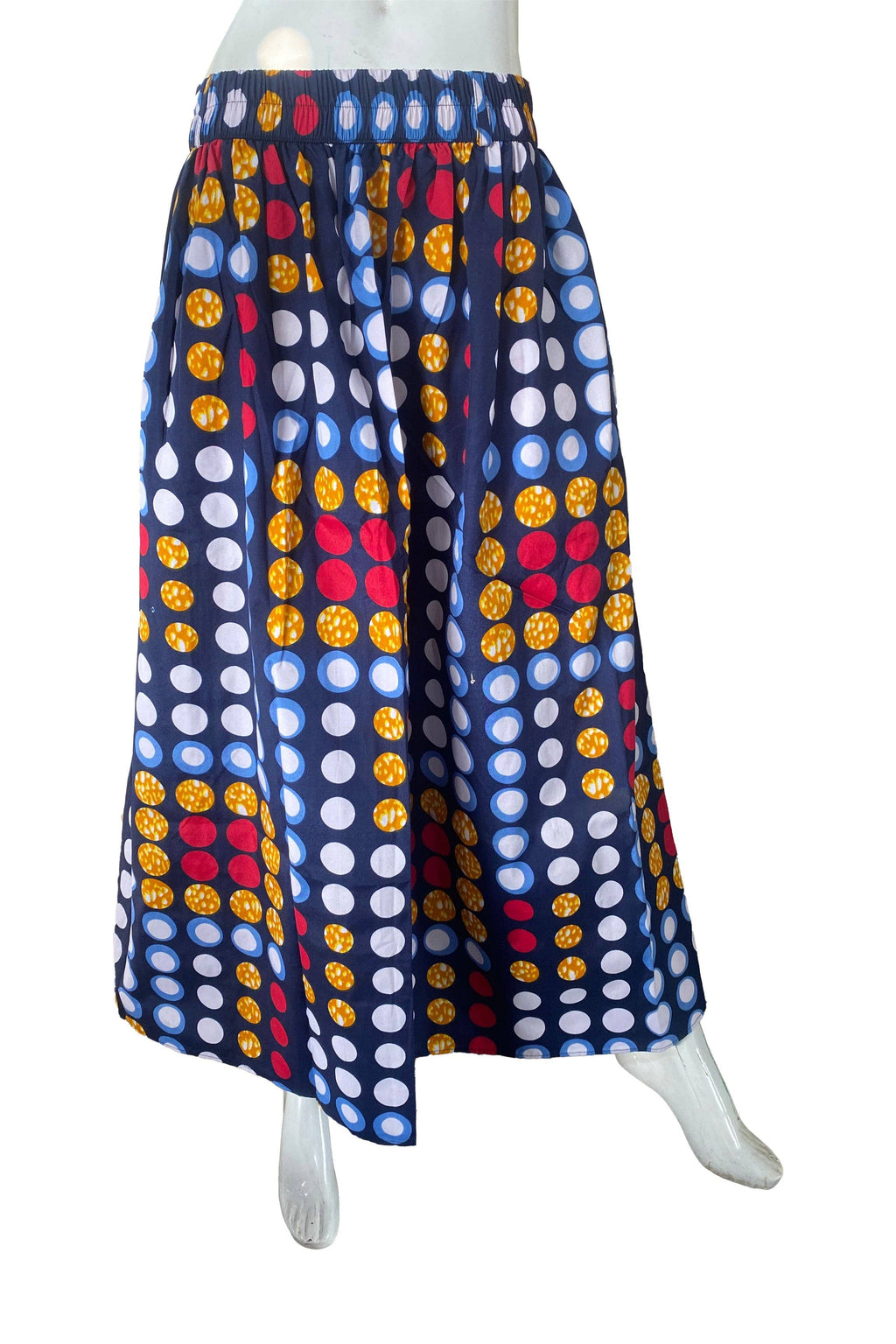 African Casual Mix Print Long Two Panel Skirt