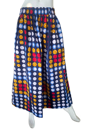 African Casual Mix Print Long Two Panel Skirt