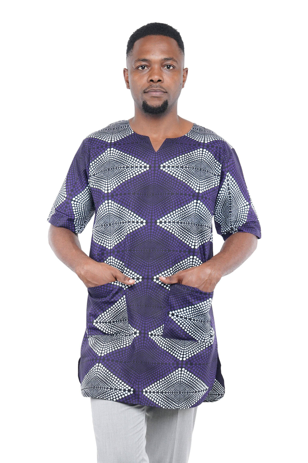 Traditional Ankara Men short sleeve summer Dashiki Shirt