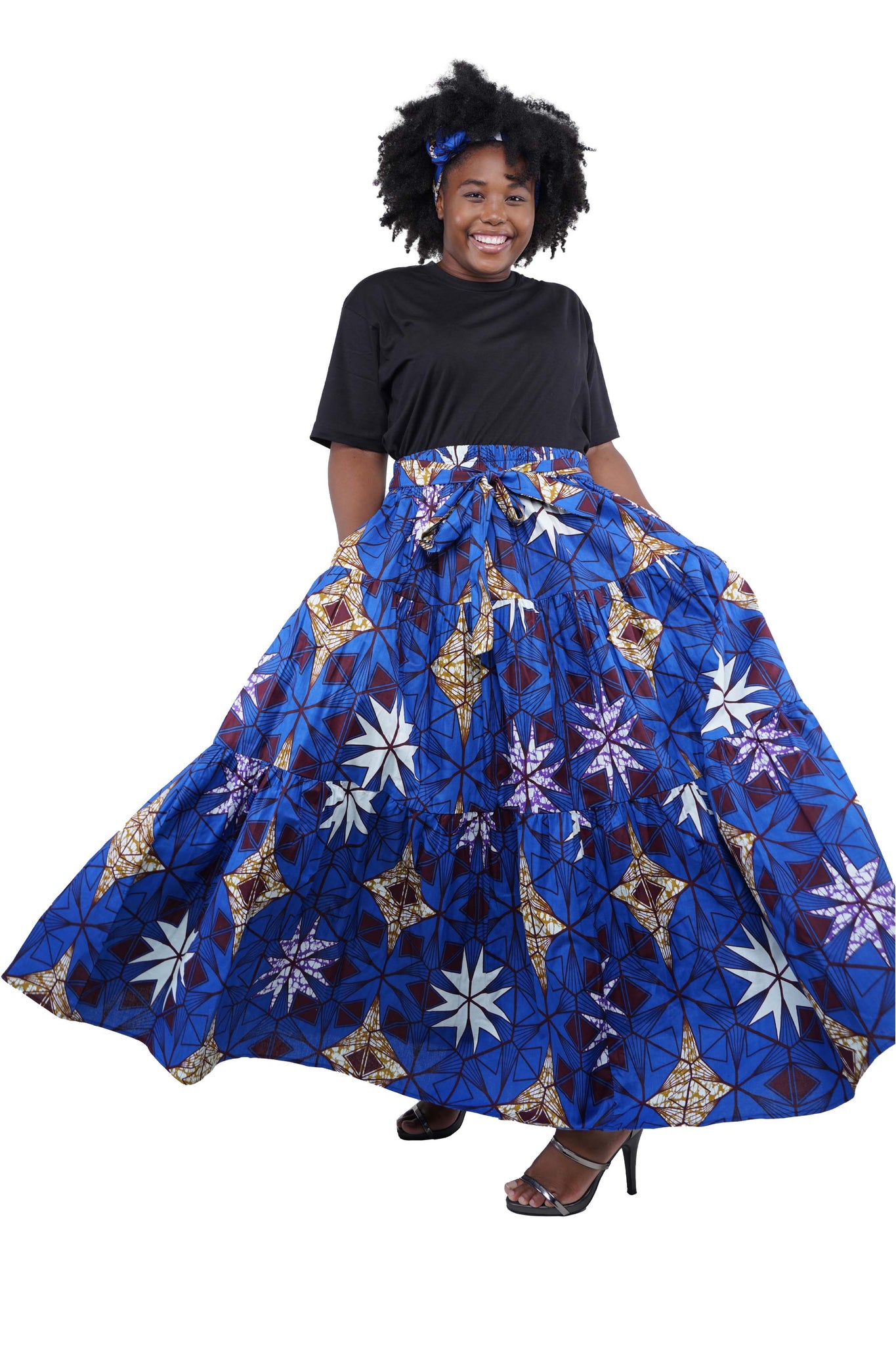 African Long Maxi Tiered Skirt