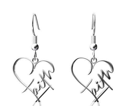 Faith symbol stainless steel earrings
