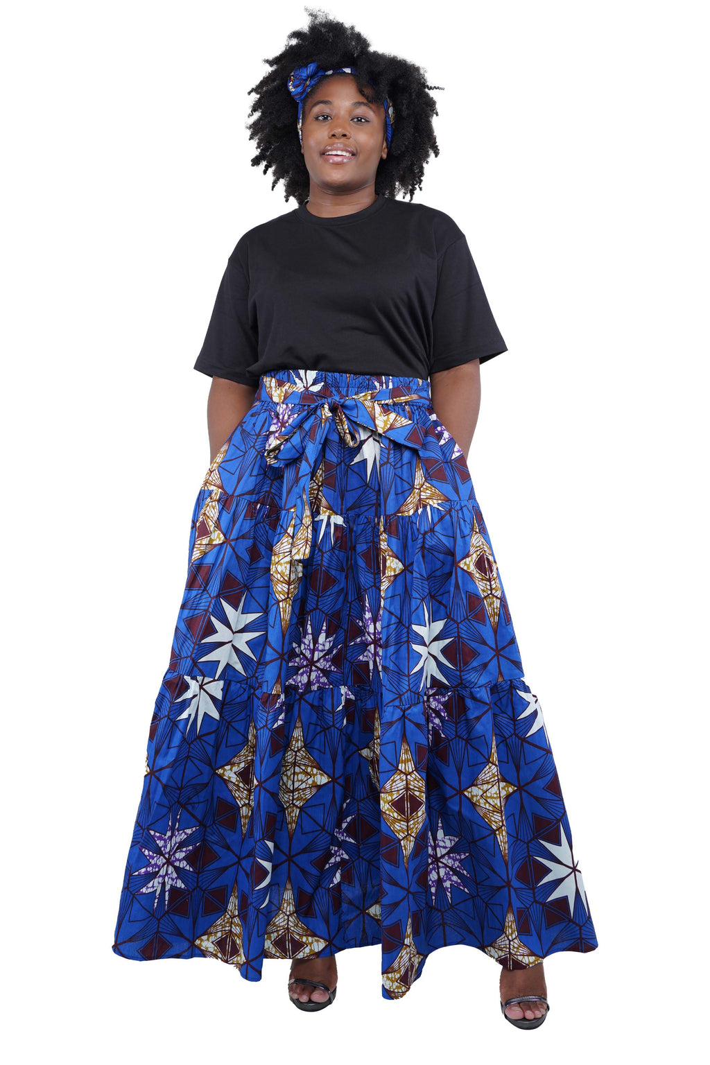 African Long Maxi Tiered Skirt