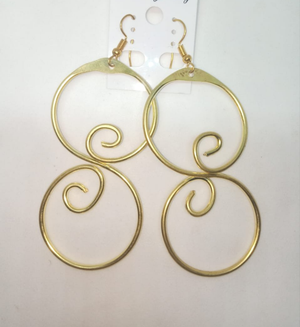 Sherehe brass dangle hook Gold Earrings