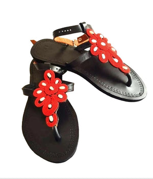 African leather Masai/Maasai Hand crafted beaded Sandals. Size 38 US  8