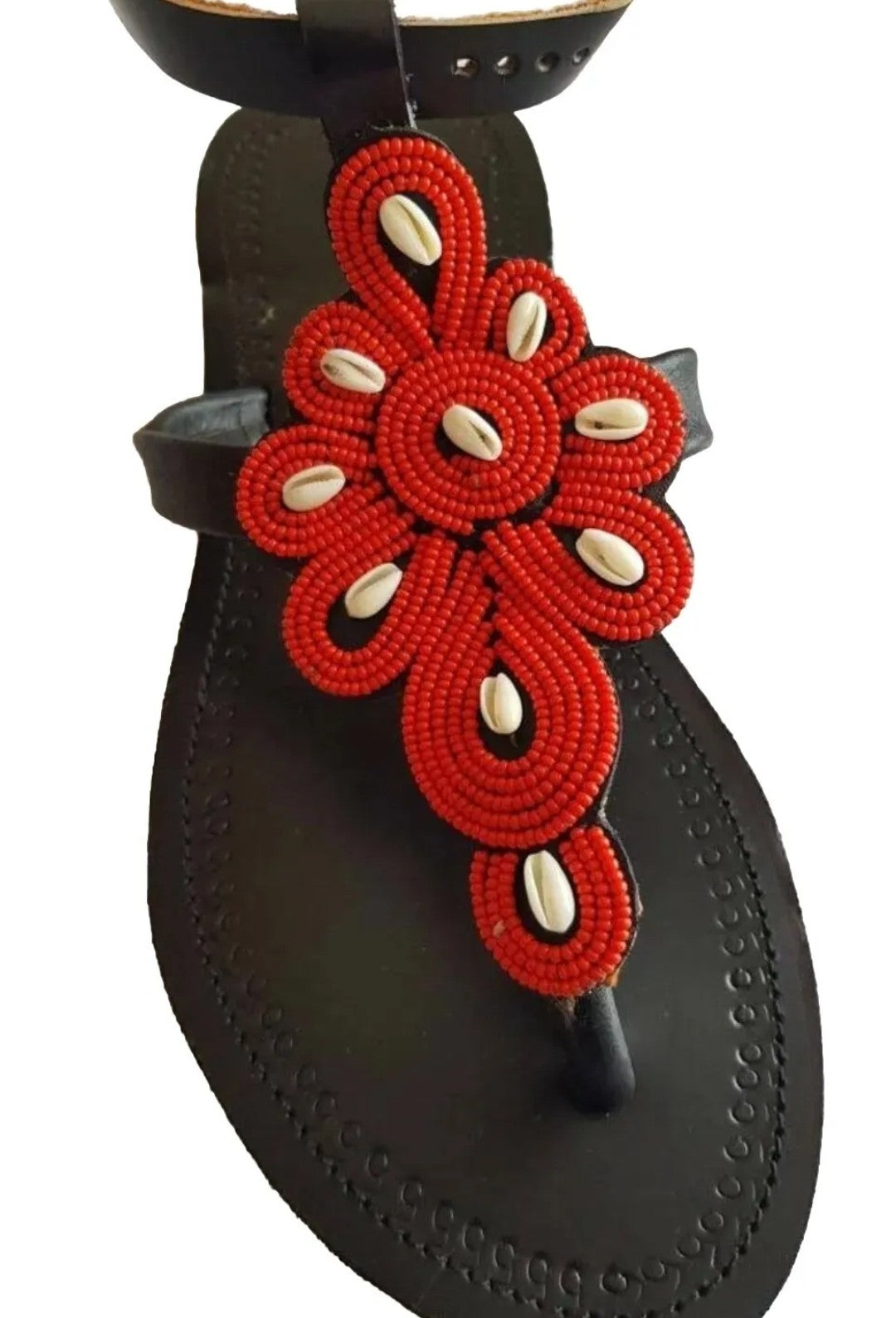 African leather Masai/Maasai Hand crafted beaded Sandals. Size 38 US  8