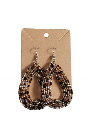 African-Kenya Maasai Handmade Seed Beads multicolored earrings