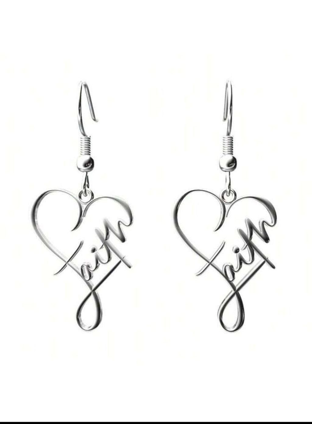 Faith symbol stainless steel earrings