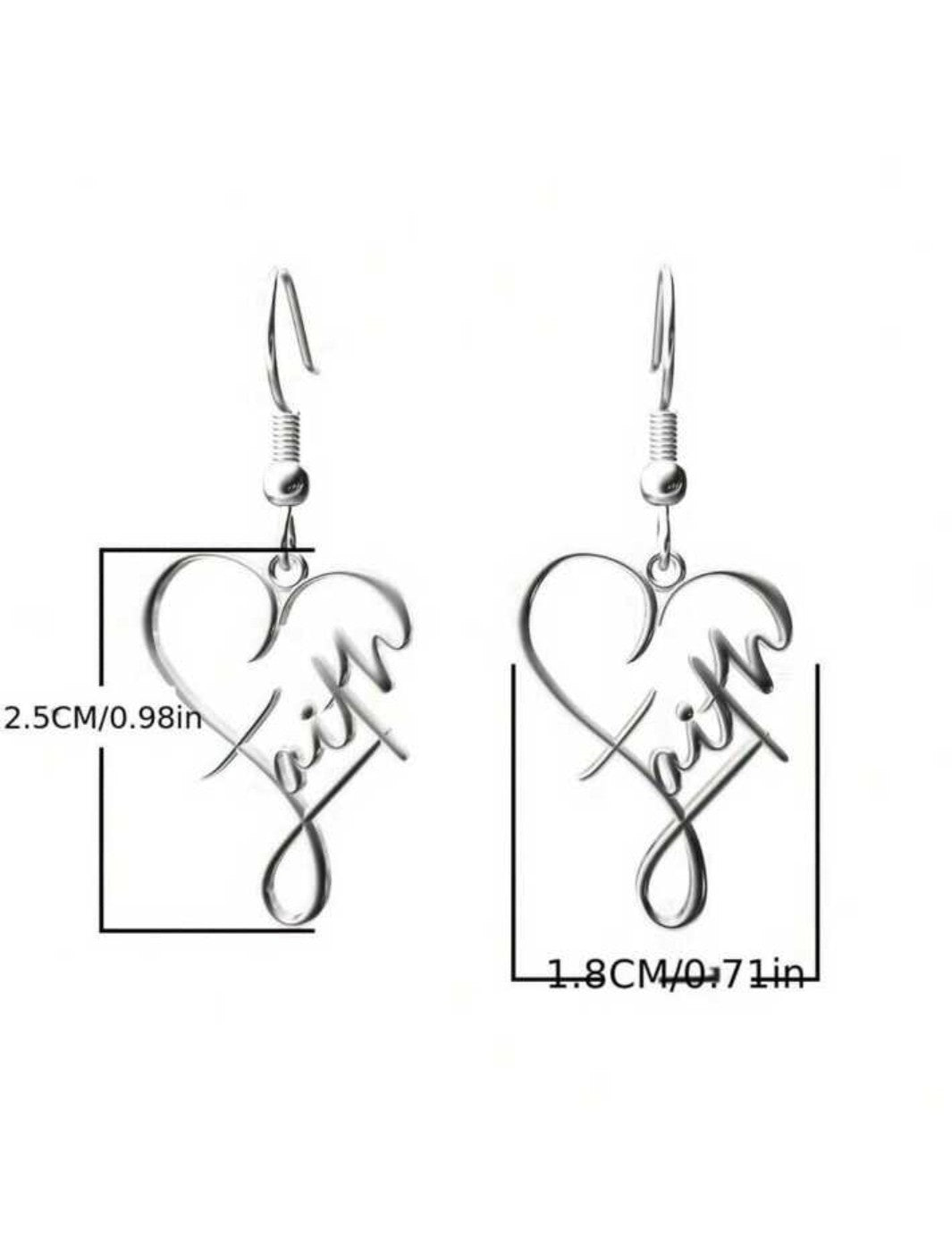 Faith symbol stainless steel earrings