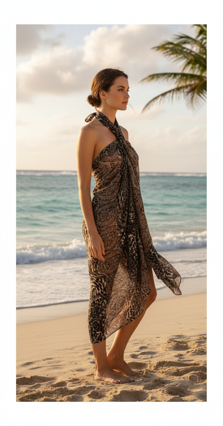 Animal print sarong - side view