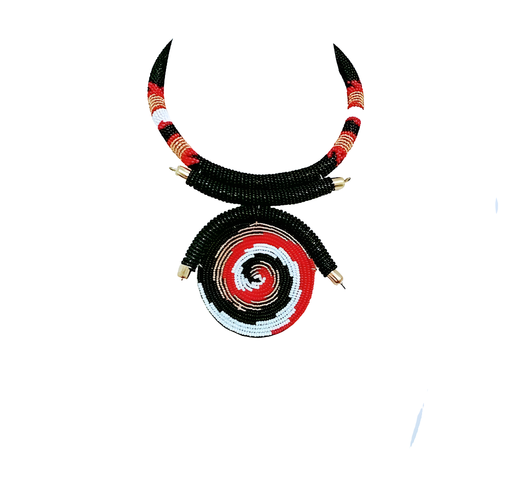 Malaika Handmade Maasai Beaded Necklace pendant choker multicolored New