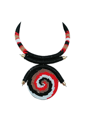 Malaika Handmade Maasai Beaded Necklace pendant choker multicolored New