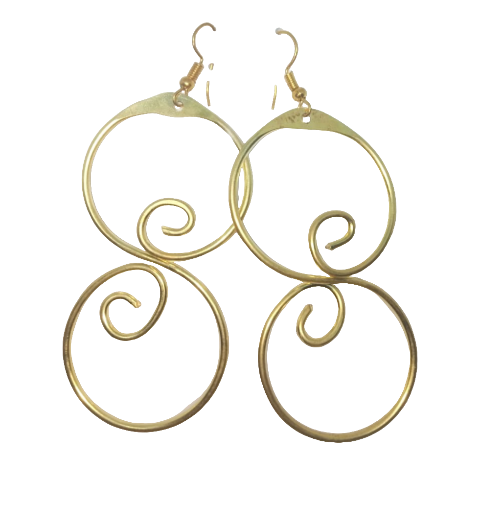 Sherehe brass dangle hook Gold Earrings