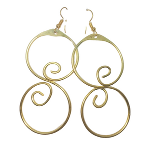 Sherehe brass dangle hook Gold Earrings