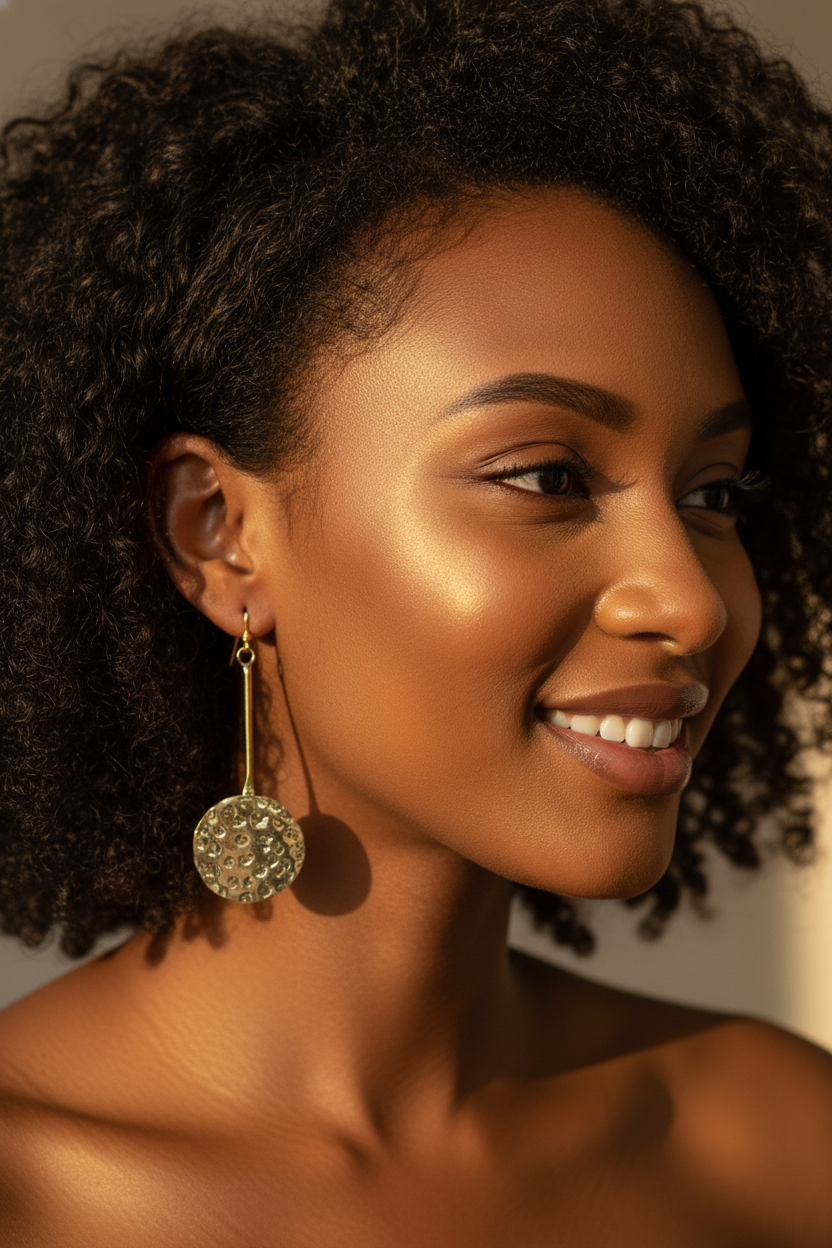 Close-up beauty shot with earrings