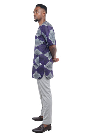 Traditional Ankara Men short sleeve summer Dashiki Shirt