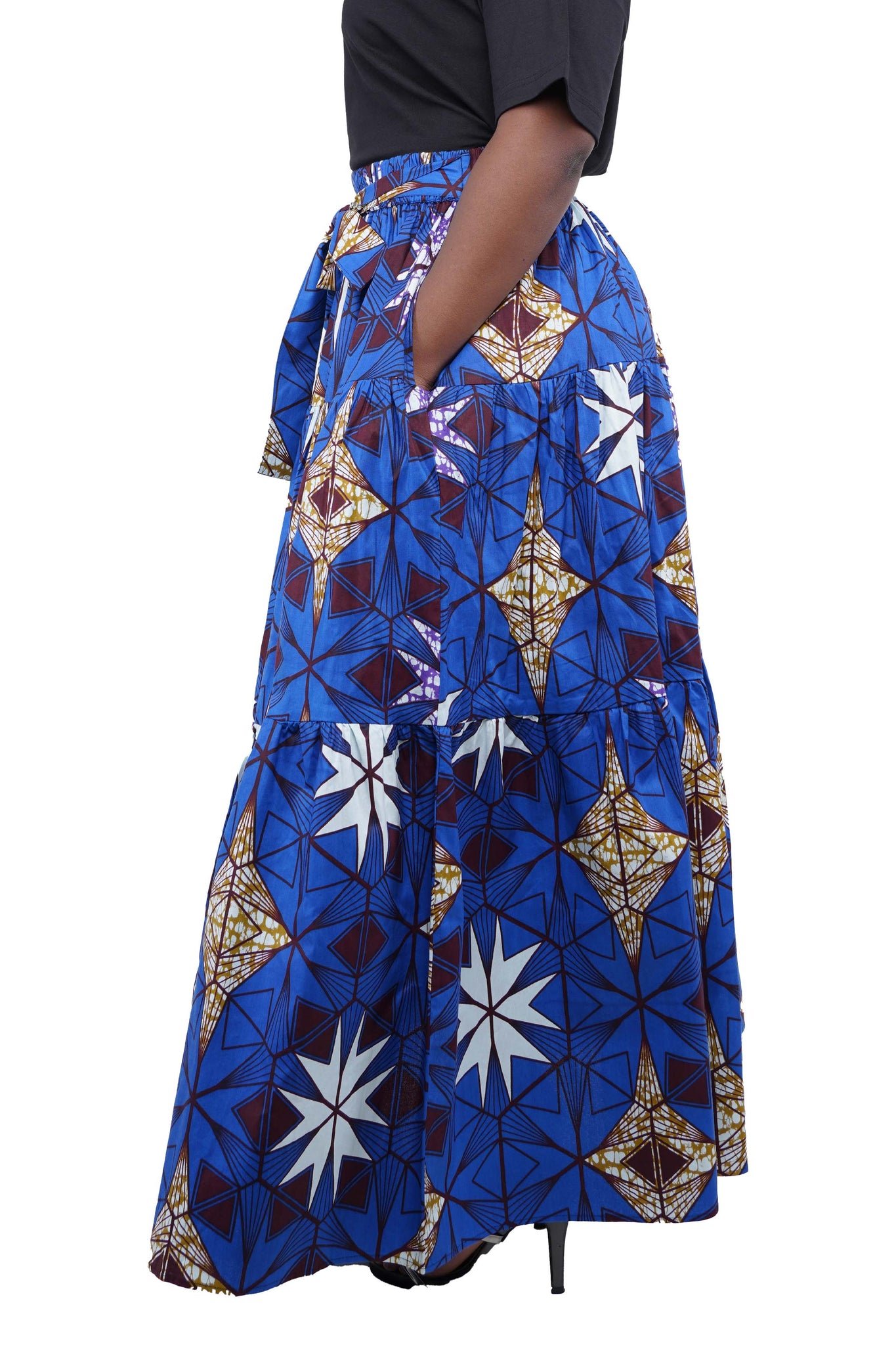 African Long Maxi Tiered Skirt
