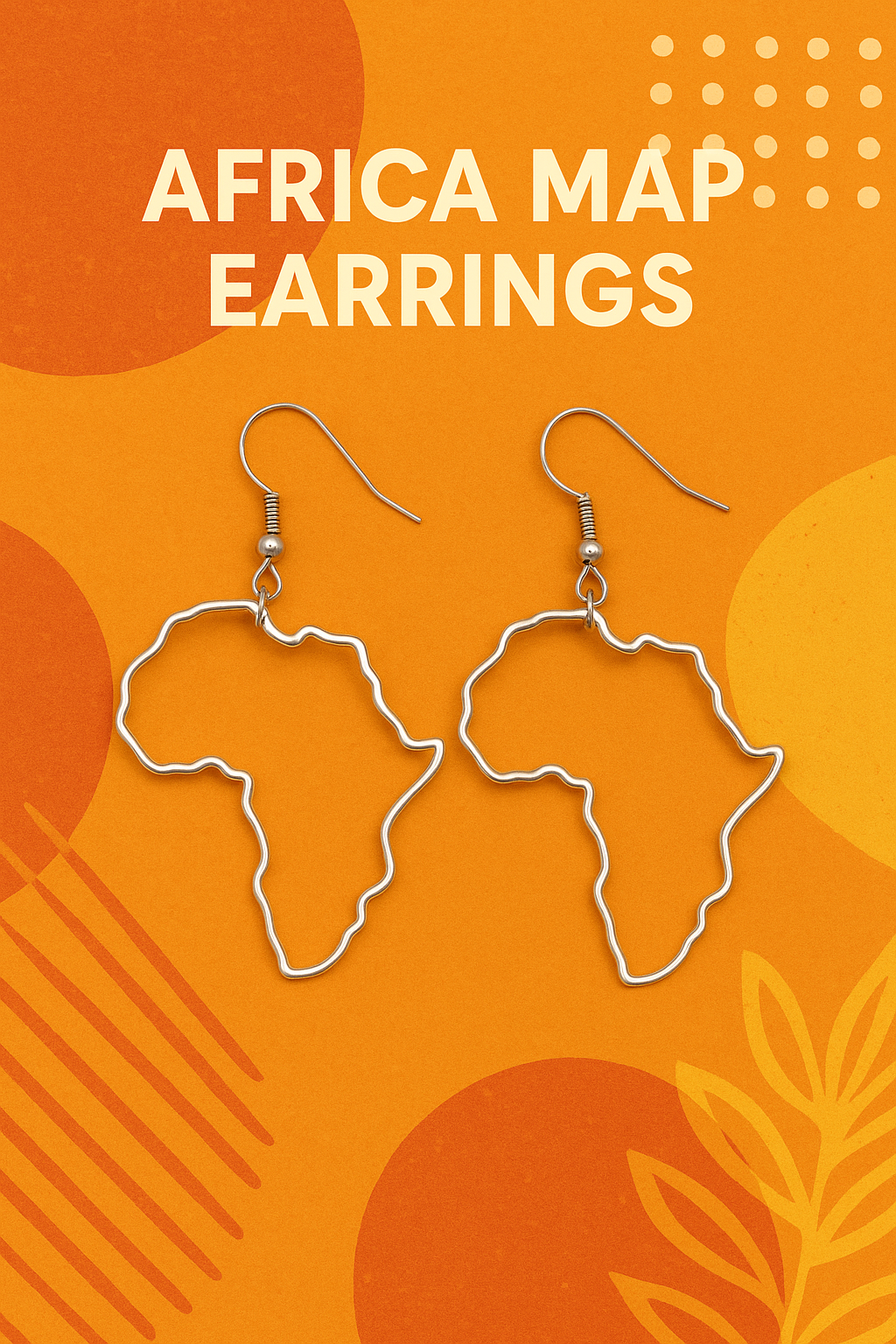 Zawadi Silver Color African map dangle Earrings