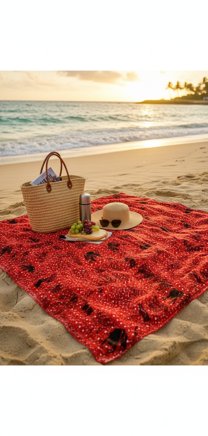 African Beach sarong Kanga Leso Scaff Cotton  Red Animal print multicolored