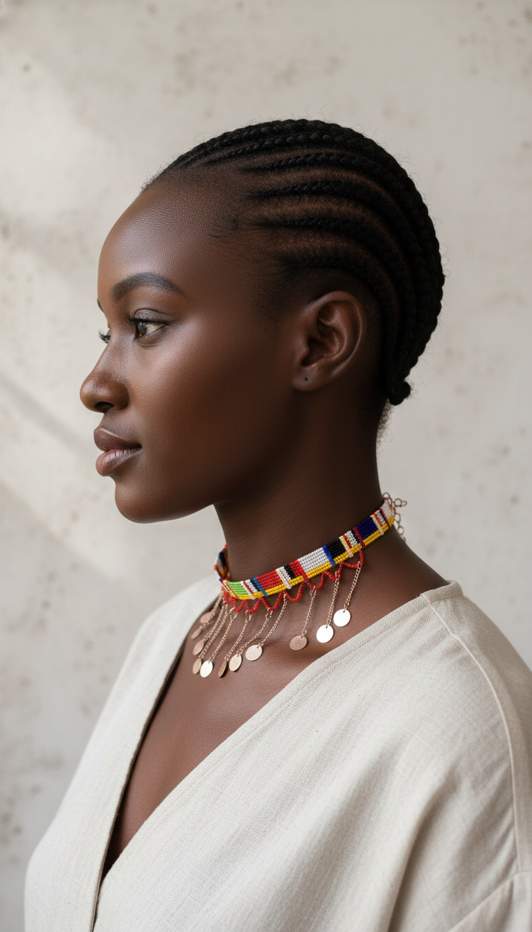 Maasai choker - side view