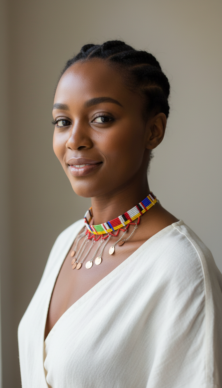 Maasai choker - three-quarter view