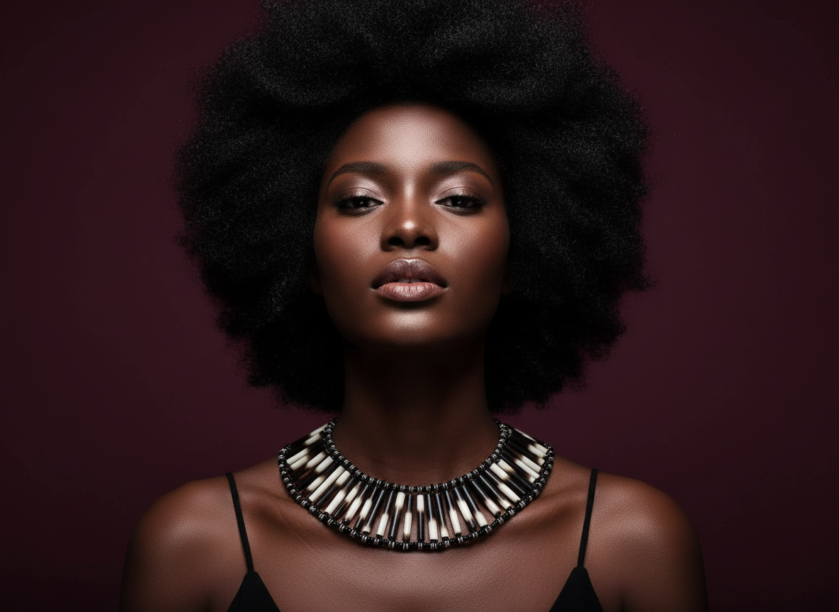 Model with afro