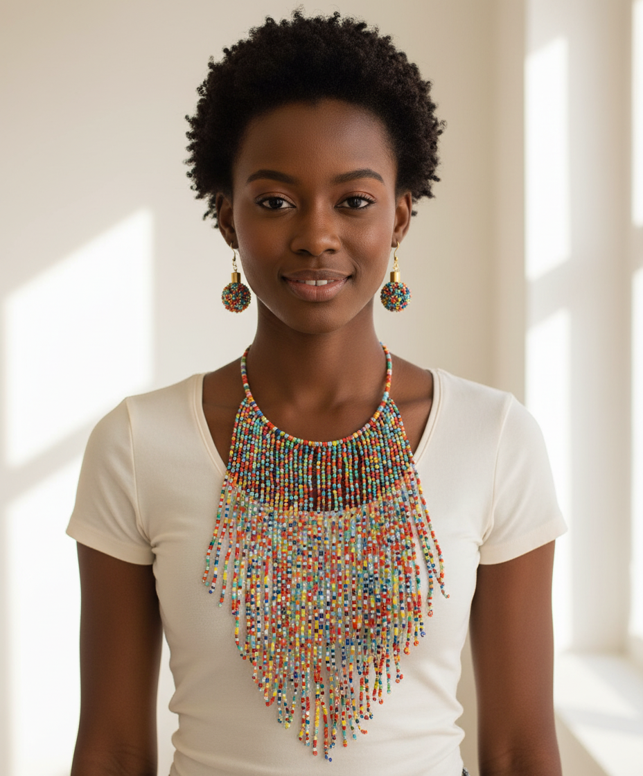 Waterfall necklace - front view