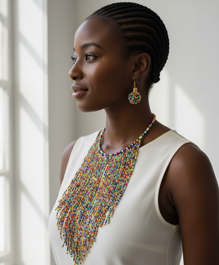 Waterfall necklace - side view