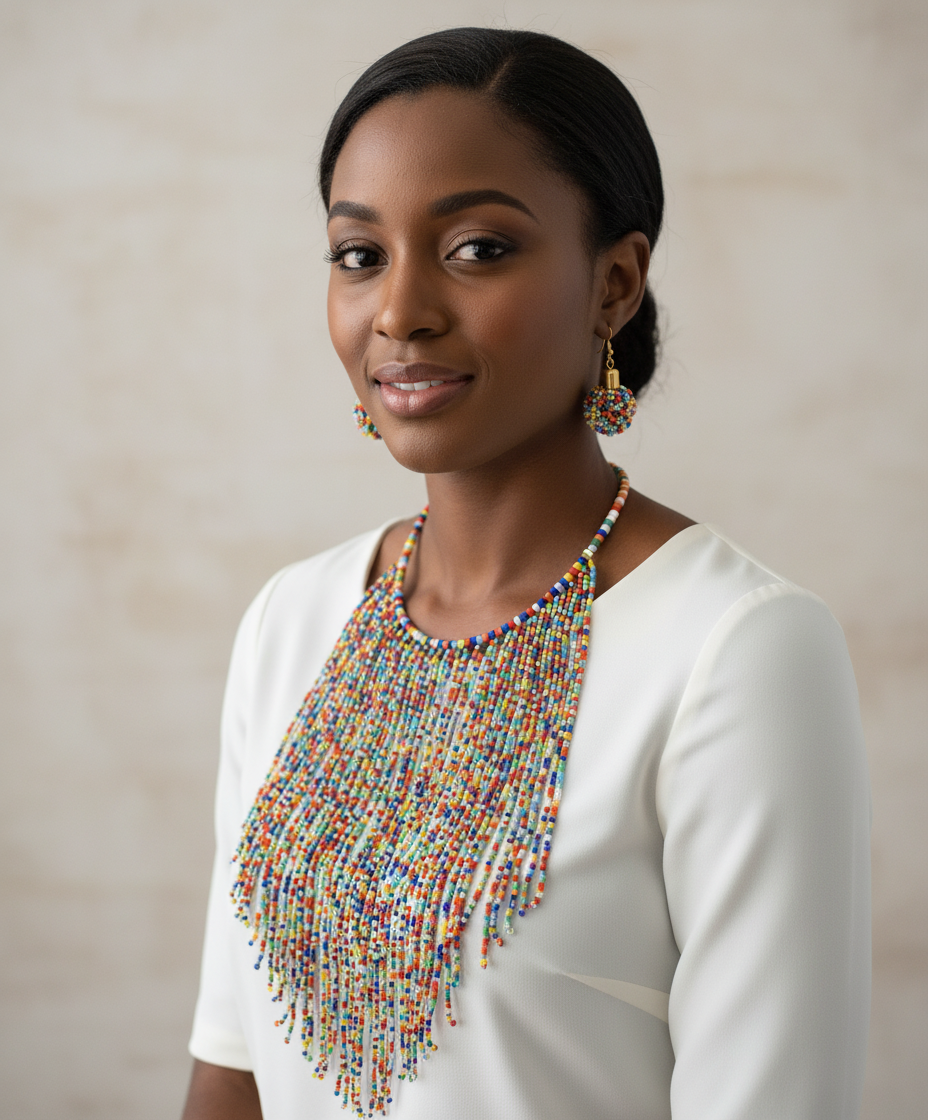 Waterfall necklace - three-quarter view