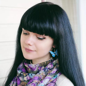 Butterfly acrylic small hook multicolored earrings