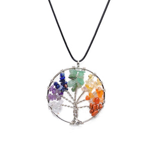 Tree of life chakra natural stone healing necklace