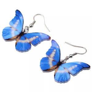 Butterfly acrylic small hook multicolored earrings