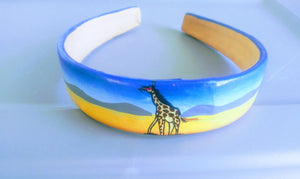 Handpainted leather headband