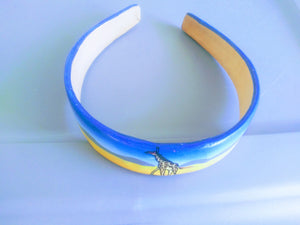 Handpainted leather headband