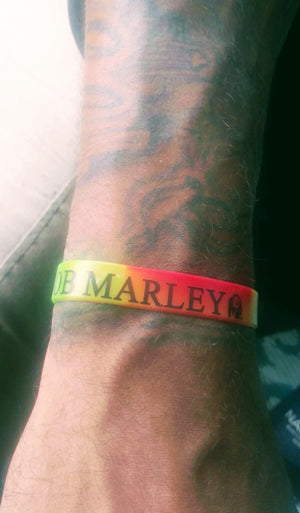 Bob Marley Silicone bracelet red green yellow Rasta Jamaica Reggae trendy wristband men women and unisex