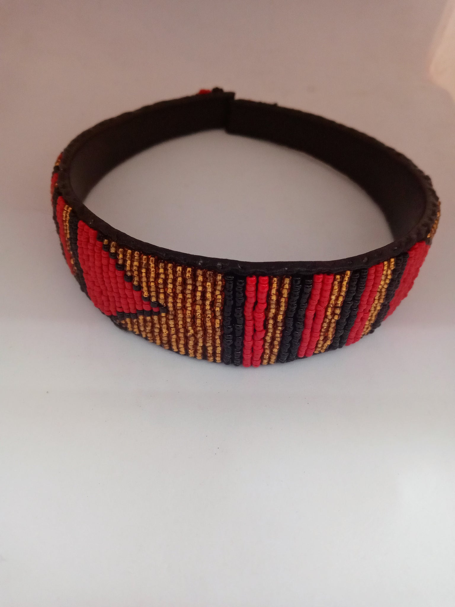 African Handmade Maasai Masai Beaded Tribal head band Jewelry yellow multicolor