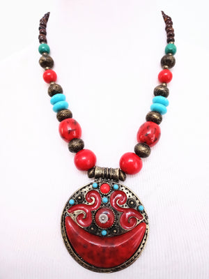 Boho multicolor handcrafted ethnic long necklace
