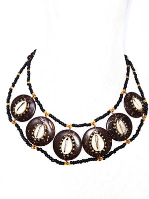 Shahiri coconut shell cowrie shell Necklace