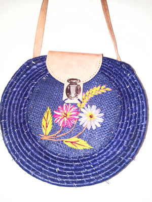 Handwoven Raffia cross body bag handmade handbag