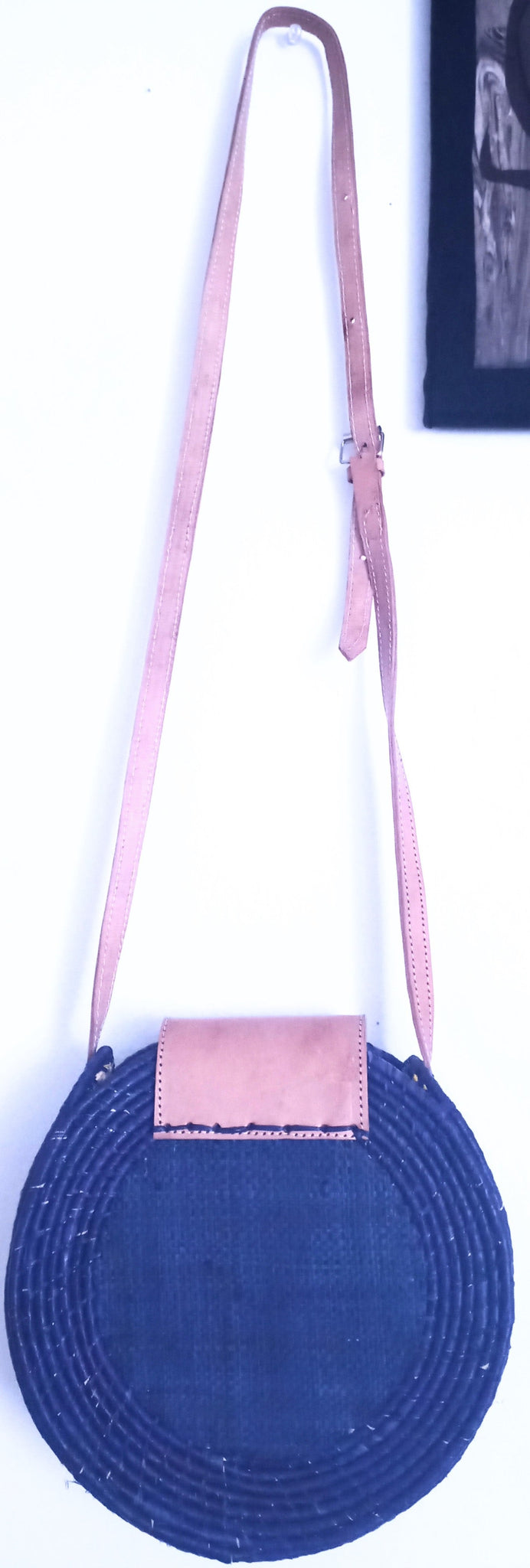 Handwoven Raffia cross body bag handmade handbag