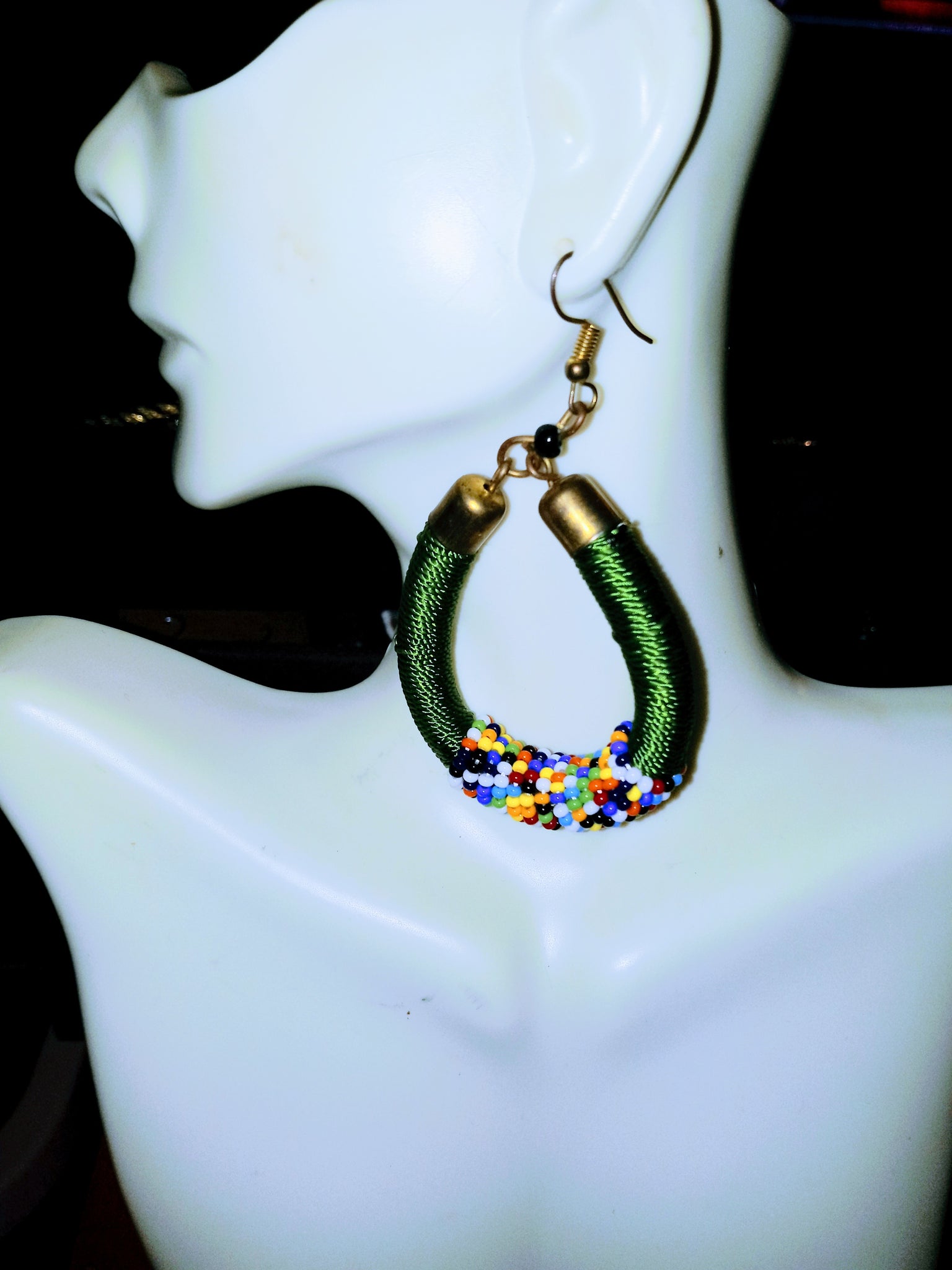 Penzi thread bead handmade dangle hook Earrings