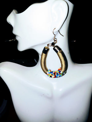 Penzi thread bead handmade dangle hook Earrings