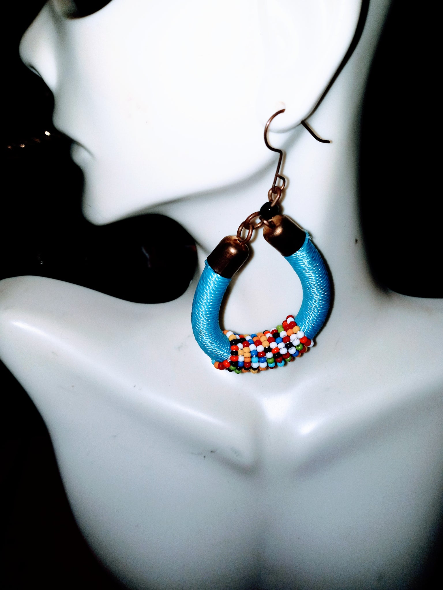 Penzi thread bead handmade dangle hook Earrings